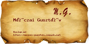 Máczai Gusztáv névjegykártya