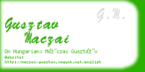 gusztav maczai business card